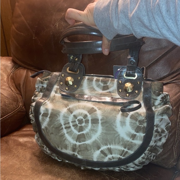 Sharif Brown and tan calf Leather shoulder Bag NWT… - Picture 3 of 12